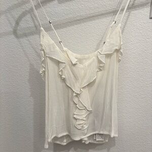 Forever 21 Cream Ruffle Camisole